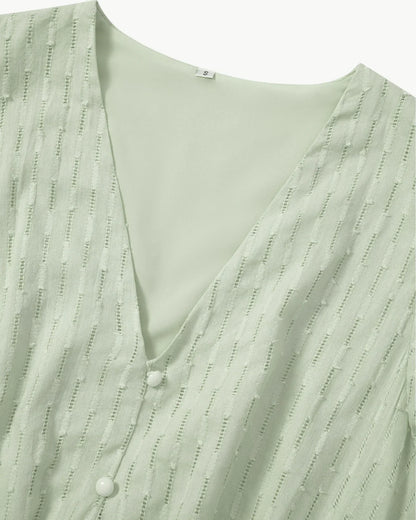 AMÉLIA | ELEGANT V- NECK DRESS WHITE