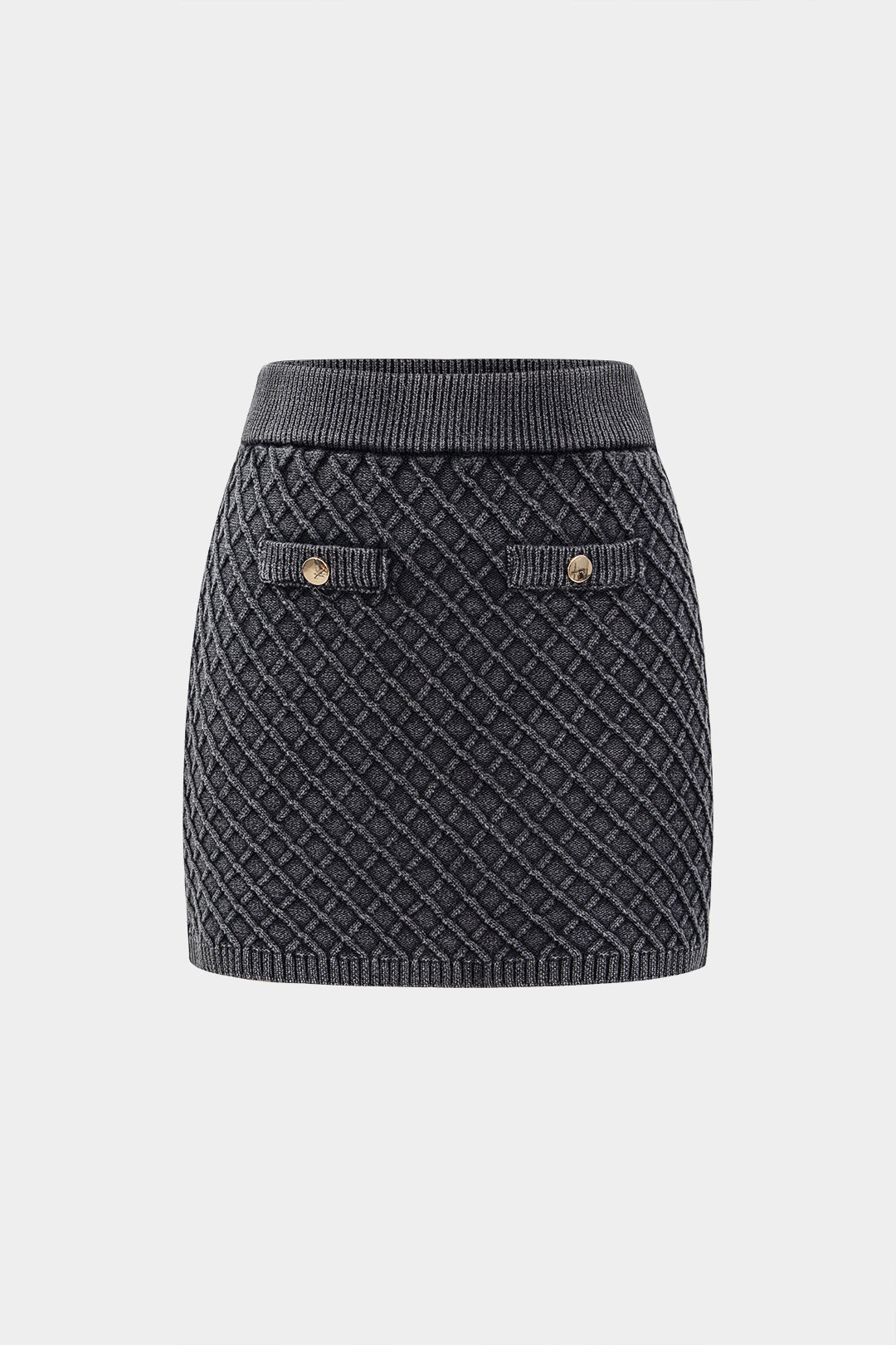 Knit High Waist Skirt GRAY