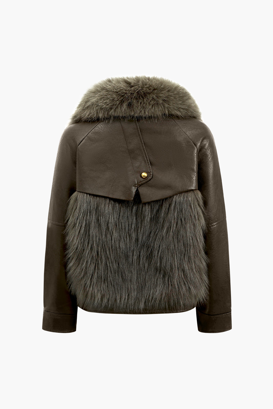 LYON | FAUX FUR & LEATHER JACKET BROWN