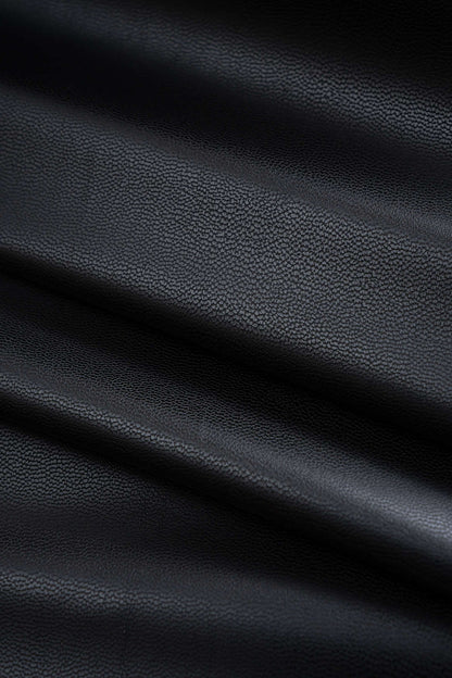 SERENA | BELTED FAUX LEATHER COAT BLACK