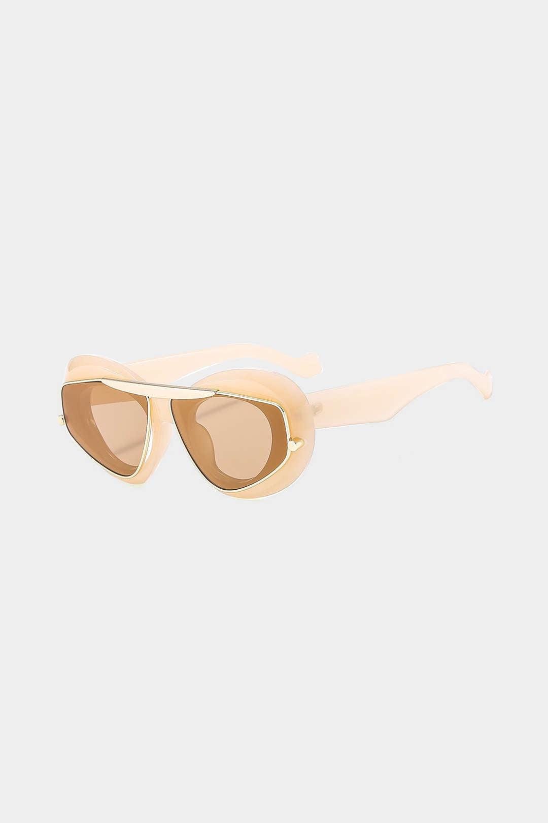 Cat-Eye Frame Sunglasses WHEAT ONE SIZE