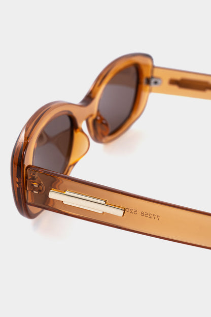 HONEY | RECTANGULAR SUNGLASSES BROWN ONE SIZE