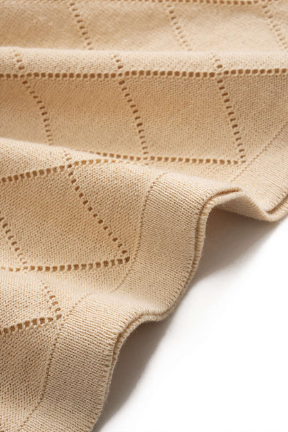 Knit Tie-Up Cut Out Skirt BEIGE