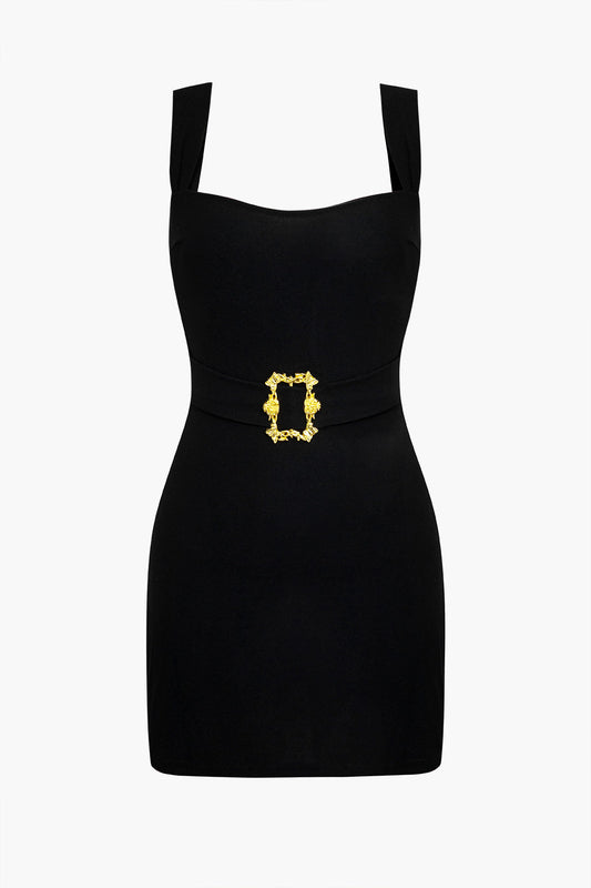 CATALINA | GOLD BUCKLE MINI DRESS