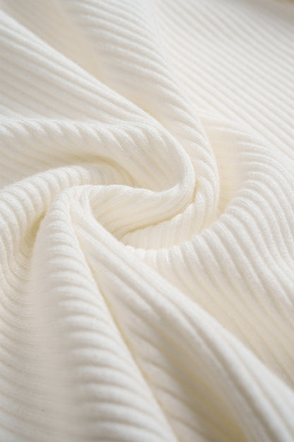 ALICE | RIBBED SKATER MINI DRESS IVORY S