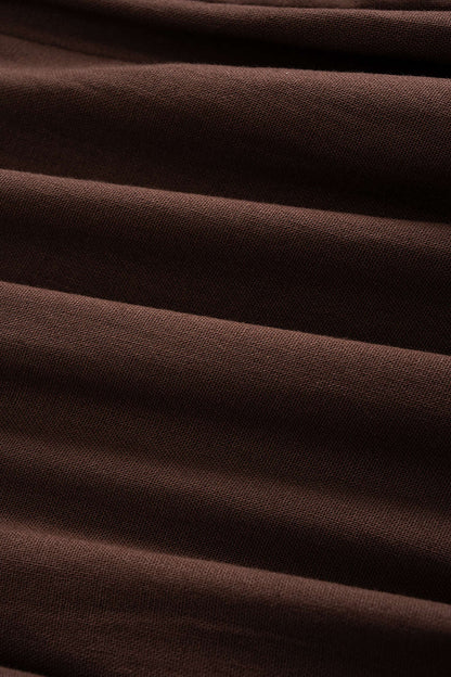 CAMILLE | BUBBLE HEM CORSET MINI DRESS BROWN