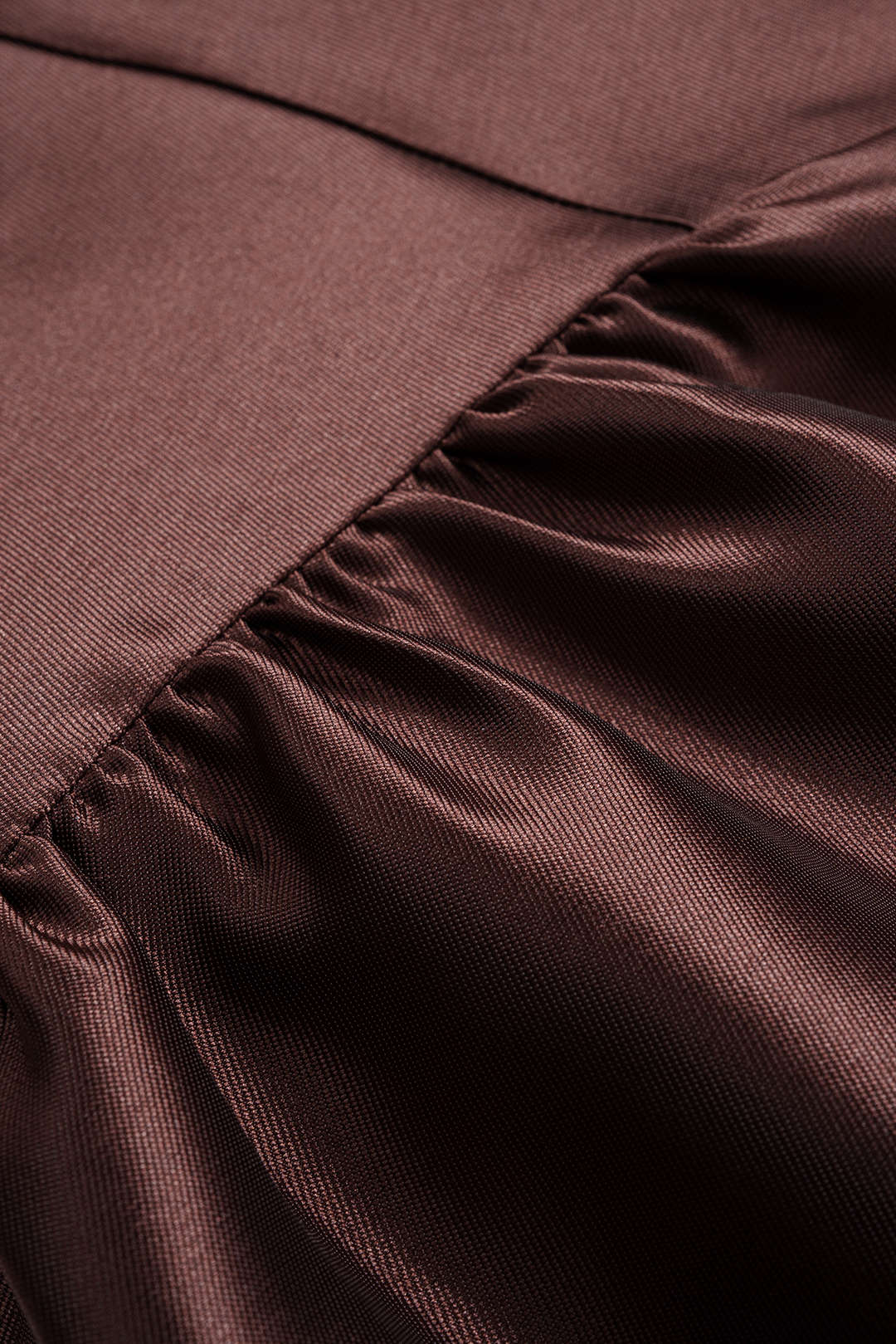 SERENA | SATIN FLARE MINI DRESS COFFEE