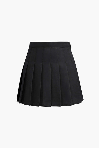 ARIA | PLEATED MINI SKIRT BLACK
