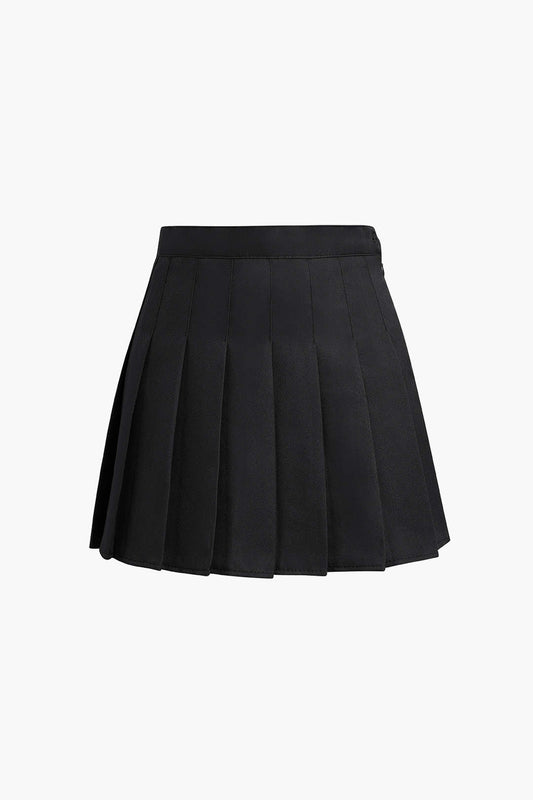 ARIA | PLEATED MINI SKIRT BLACK
