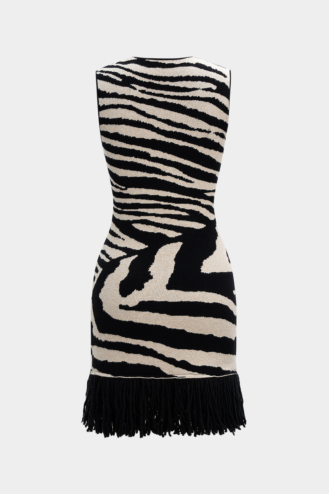 INES | ZEBRA FRINGE MINI DRESS ZEBRA