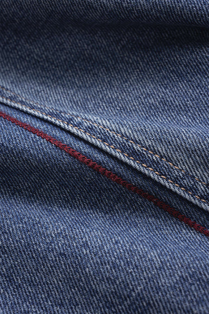 Denim Washed Belted Jeans LIGHT WASH BLUE