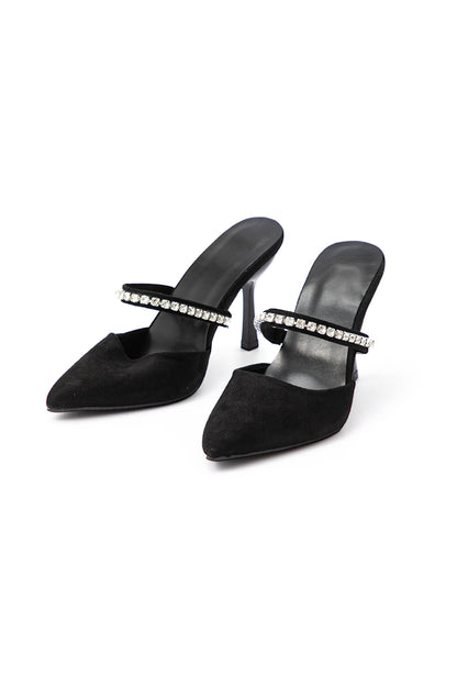 AURORA CRYSTAL MULES BLACK
