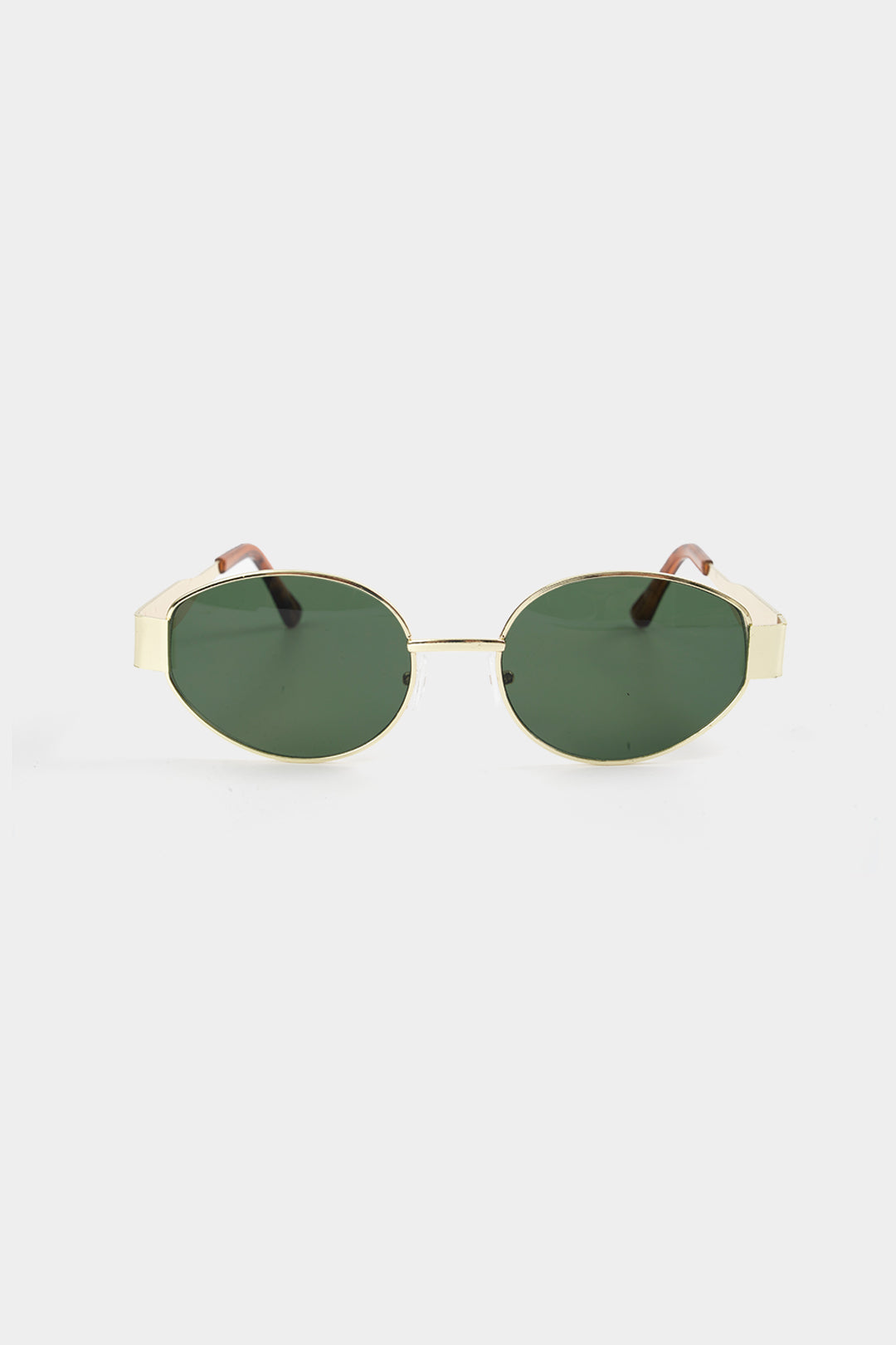 AUREL | GOLD OVAL SUNGLASSES GREEN ONE SIZE