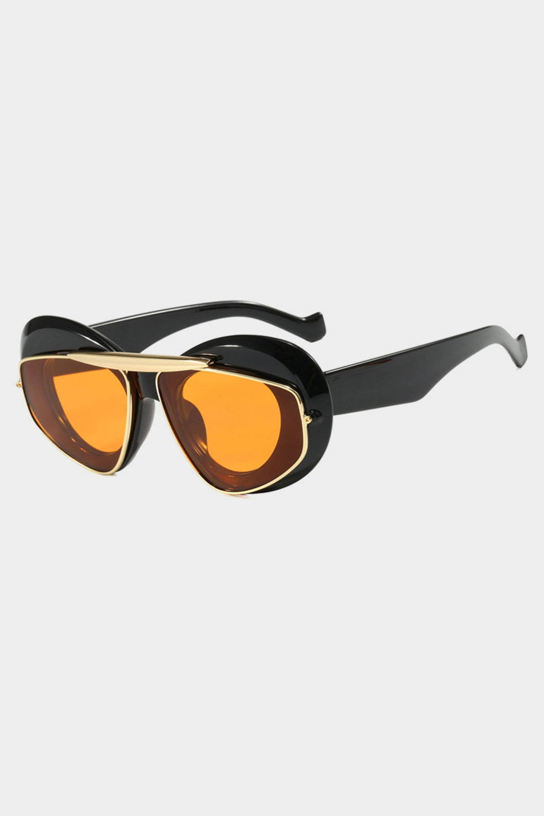 Contrast Cat Eye Sunglasses ORANGE ONE SIZE
