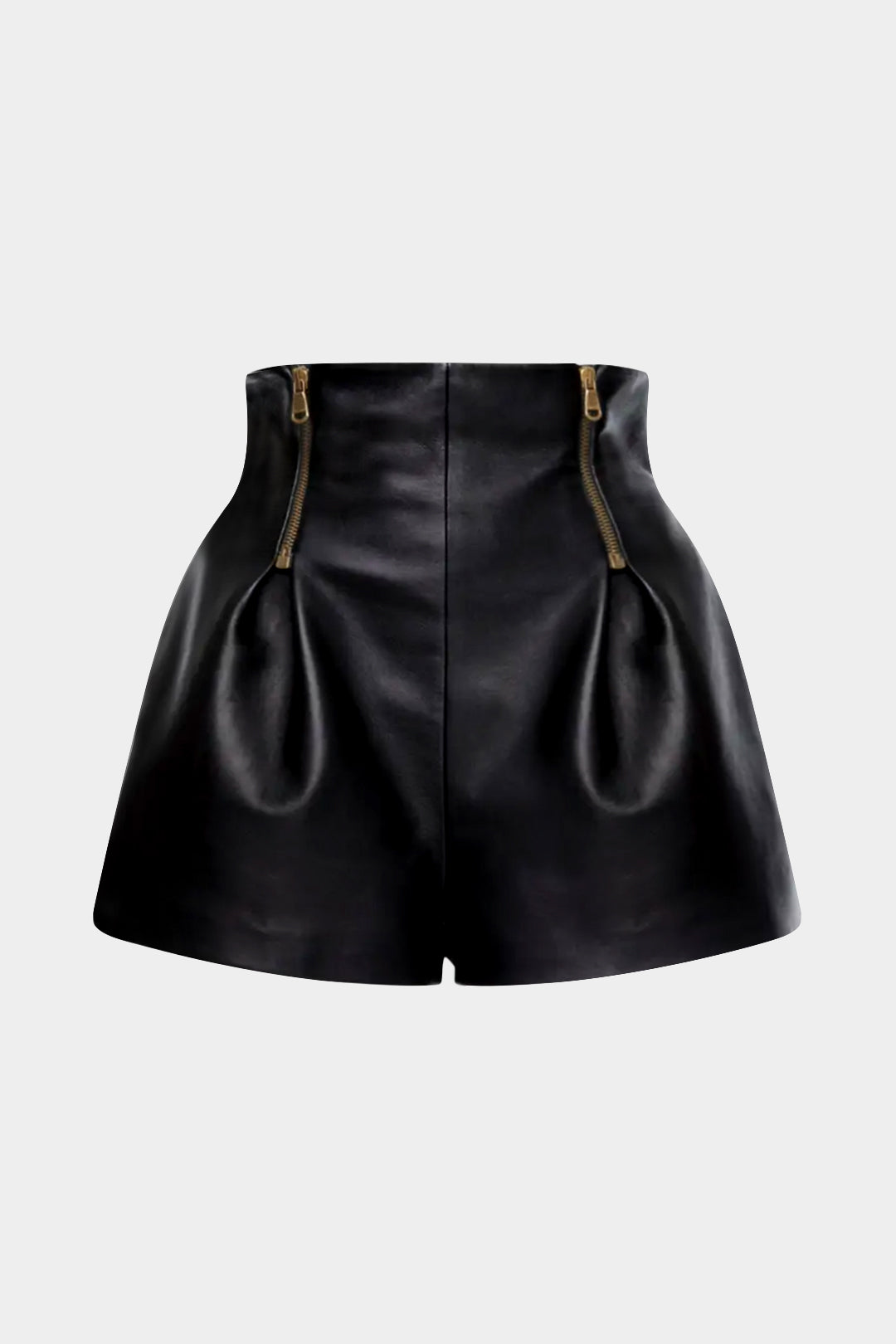 SERAPHINA | ZIP DETAIL FAUX LEATHER SHORTS