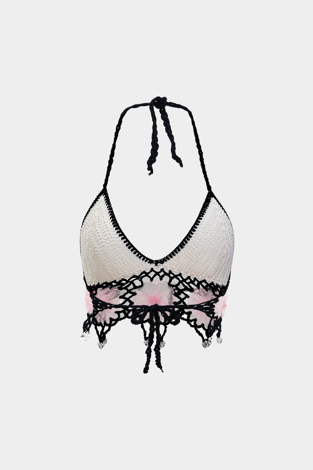 LIA | FLORAL CROCHET HALTER TOP