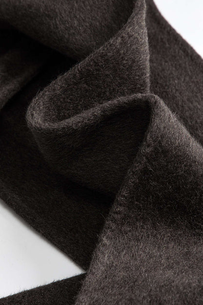 ELEONORA | FUR TRIMMED WOOL COAT BROWN