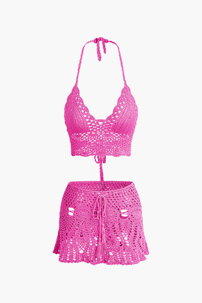 ISLA | CROCHET TWO PIECE SET PINK