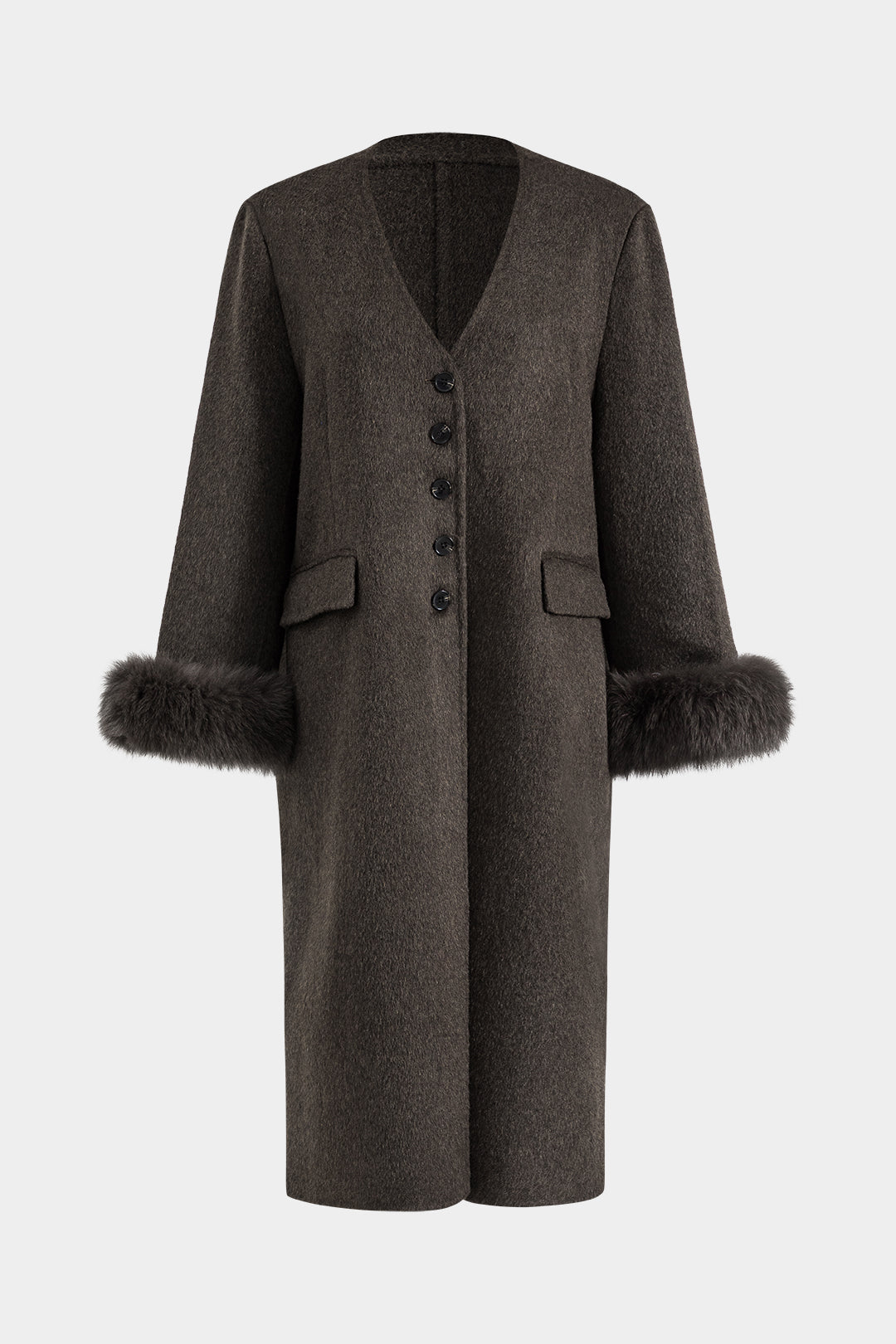 ELEONORA | FUR TRIMMED WOOL COAT