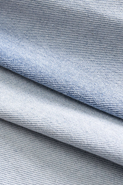 Denim Zipper Frayed Wide Leg Jeans LIGHT WASH BLUE