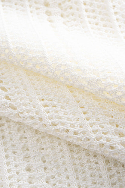 ELENA | CROCHET BELTED MAXI DRESS WHITE