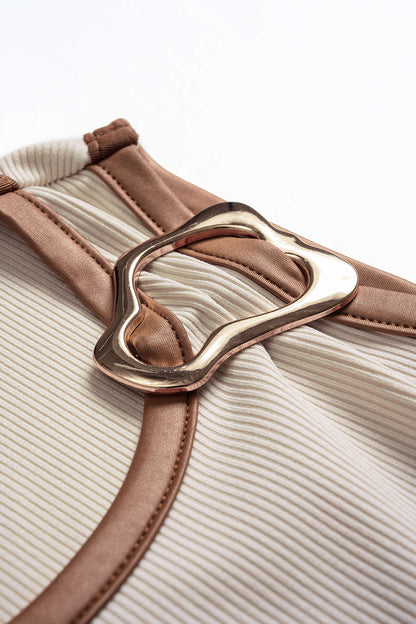 SIENA | BUCKLE DETAIL RIBBED TANK GREEN