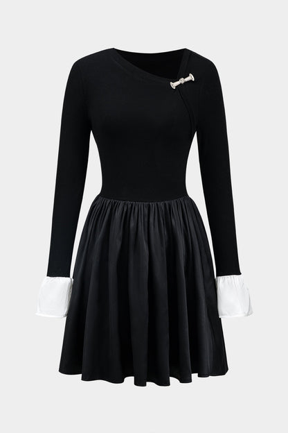 VIOLET | CONTRAST CUFF MINI DRESS