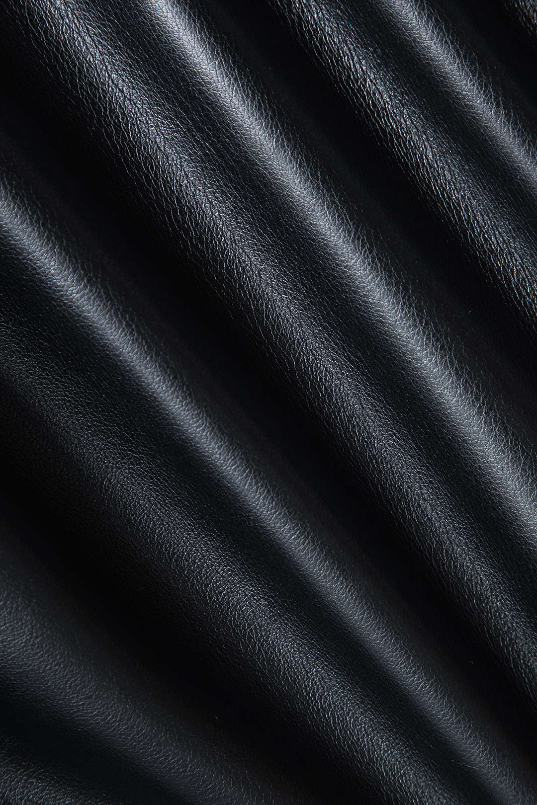 Faux Leather Ruffle Mini Skirt BLACK