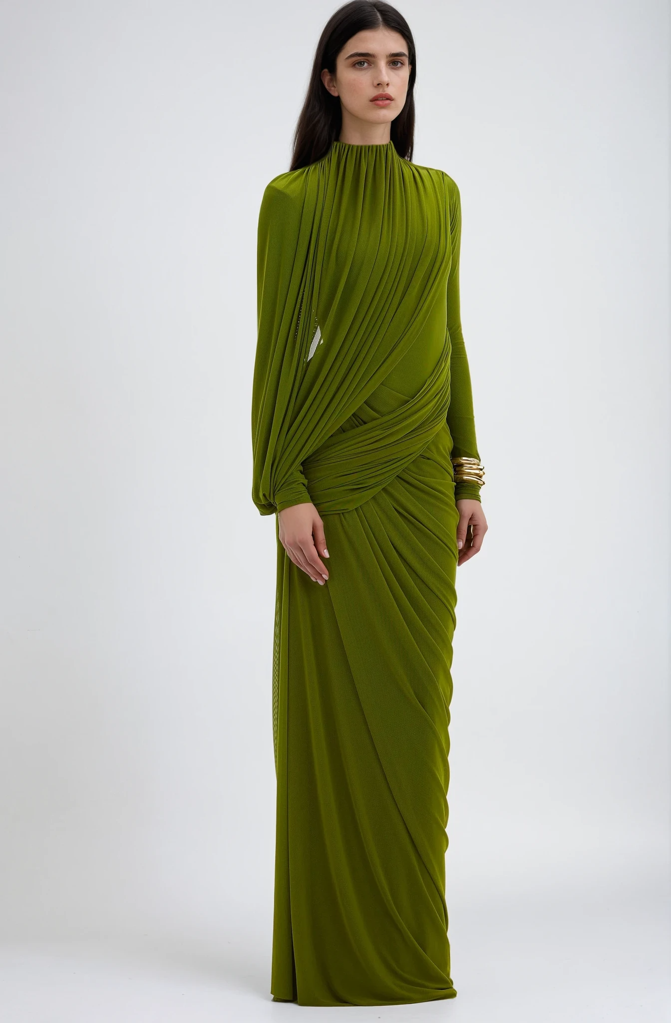 SELENE | OLIVE GREEN MAXI DRESS
