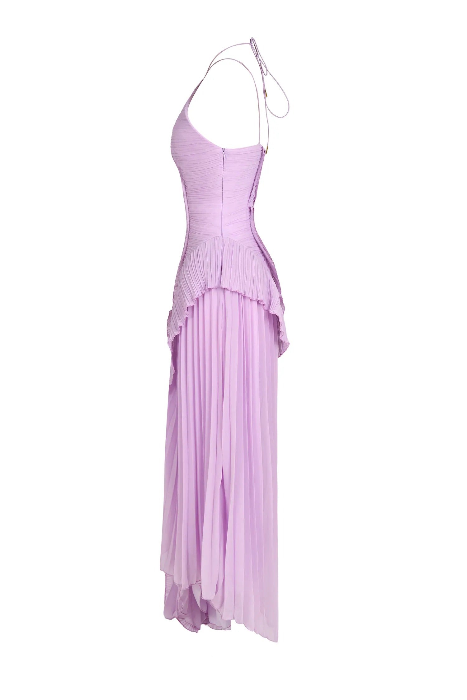 ELARA DRESS | SCULPTURAL PLEATED DESIGN LILAC